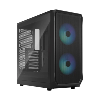 Fractal Design  |  Focus 2  |  Side window  |  RGB Black TG Clear Tint  |  Midi Tower  |  Power supply included No  |  ATX