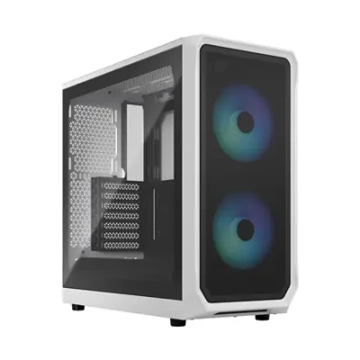 Fractal Design  |  Focus 2  |  Side window  |  RGB White TG Clear Tint  |  Midi Tower  |  Power supply included No  |  ATX
