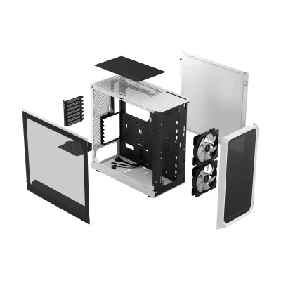 Fractal Design  |  Focus 2  |  Side window  |  RGB White TG Clear Tint  |  Midi Tower  |  Power supply included No  |  ATX