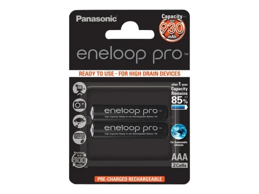 Panasonic  |  ENELOOP Pro BK-4HCDE / 2BE  |  AAA  |  930 mAh  |  2 gab.