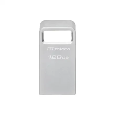 Kingston  |  USB 3.2 zibatne  |  DataTraveler micro  |  128 GB  |  USB 3.2  |  Sudraba