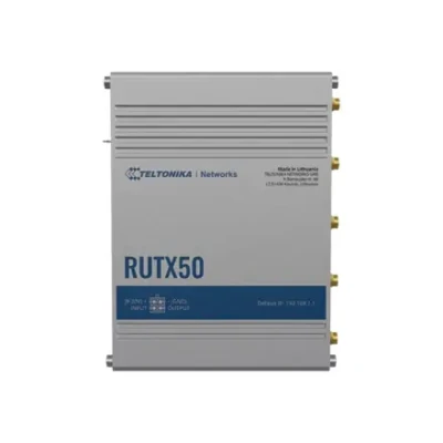 Teltonika RUTX50 Industrial 5G Router  |  Wi-Fi 5  |  Gigabit Ethernet  |  5× RJ-45  |  MU-MIMO