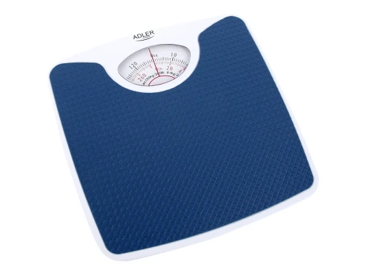 Adler  |  Mechanical bathroom scale  |  AD 8151b  |  Maximum weight (capacity) 130 kg  |  Accuracy 1000 g  |  Blue / White