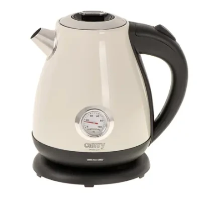 Camry  |  Kettle with a thermometer  |  CR 1344  |  Electric  |  2200 W  |  1.7 L  |  Stainless steel  |  360° rotational base  |  Cream