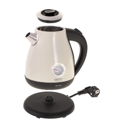 Camry  |  Kettle with a thermometer  |  CR 1344  |  Electric  |  2200 W  |  1.7 L  |  Stainless steel  |  360° rotational base  |  Cream
