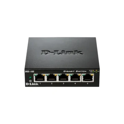 D-Link  |  Ethernet Switch  |  DGS-105 / E  |  Unmanaged  |  Desktop  |  Gigabit Ethernet (copper) ports quantity 5