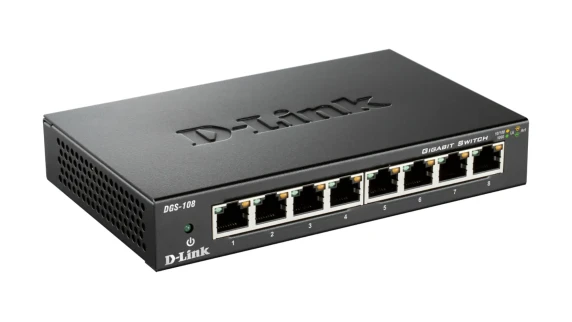 D-Link  |  Switch  |  DGS-108 / E  |  Unmanaged  |  Desktop  |  Gigabit Ethernet (copper) ports quantity 8