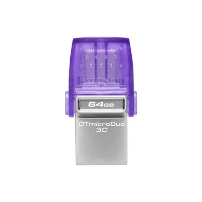 Kingston  |  DataTraveler  |  DT Micro Duo 3C  |  64 GB  |  USB Type-C and Type-A  |  Purple