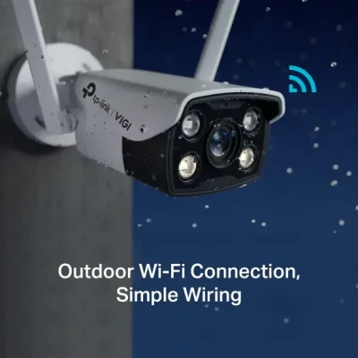 TP-LINK  |  VIGI 4MP Outdoor Full-Color Wi-Fi Network Camera  |  VIGI C340-W  |  Bullet  |  4 MP  |  4 mm  |  IP66  |  H.265+ / H.265 / H.264+ / H.264  |  MicroSD