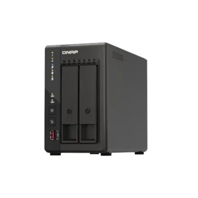 QNAP  |  2-Bay desktop NAS  |  TS-253E-8G  |  Intel Celeron  |  J6412 4-core  |  Processor frequency 2.6 GHz  |  8 GB
