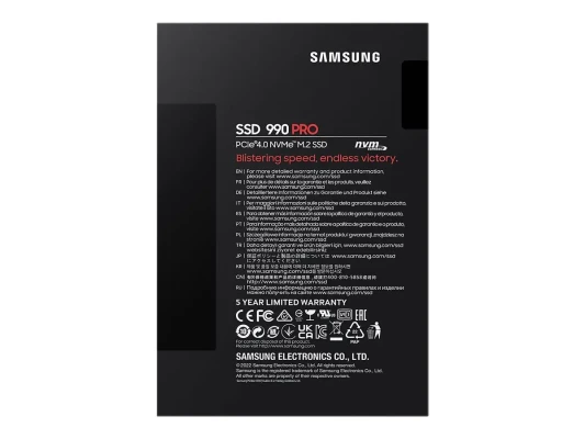 Samsung  |  990 PRO  |  2000 GB  |  SSD formāts M.2 2280  |  Cietā diska interfeiss PCIe Gen4x4  |  Lasīšanas ātrums 7450 MB / s  |  Rakstīšanas ātrums 6900 MB / s