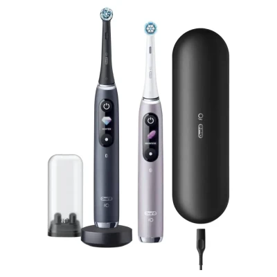 Oral-B  |  Electric Toothbrush  |  iO 9 Series Duo  |  Rechargeable  |  For adults  |  Number of brush heads included 2  |  Number of teeth brushing modes 7  |  Black Onyx / Rose