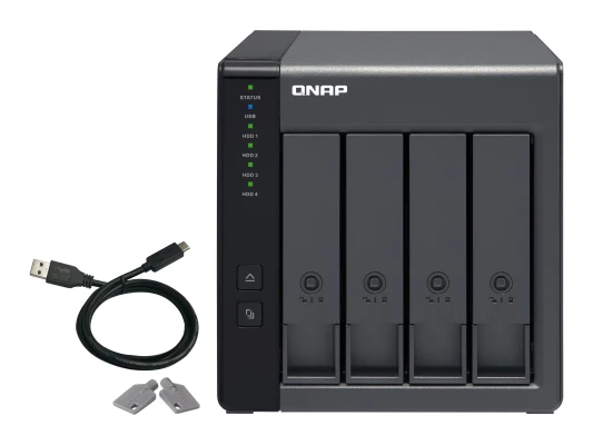 QNAP  |  4-Bay  |  TR-004  |  Up to 4 HDD / SSD Hot-Swap  |  Micro processor with hardware RAID