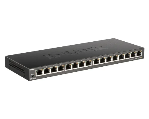 D-Link  |  16-Port Gigabit Desktop Switch  |  DGS-1016S  |  Unmanaged  |  Desktop