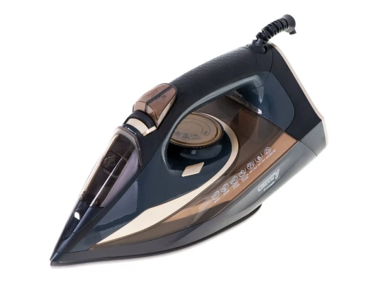 Camry  |  Steam Iron  |  CR 5036  |  Steam Iron  |  3400 W  |  Water tank capacity 360 ml  |  Continuous steam 50 g / min  |  Black / Gold