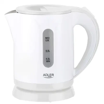 Adler  |  Kettle  |  AD 1371w  |  Electric  |  850 W  |  0.8 L  |  Stainless steel / Polypropylene  |  360° rotational base  |  White