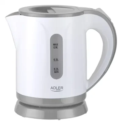 Adler  |  Kettle  |  AD 1371g  |  Electric  |  850 W  |  0.8 L  |  Stainless steel / Polypropylene  |  360° rotational base  |  White / Grey