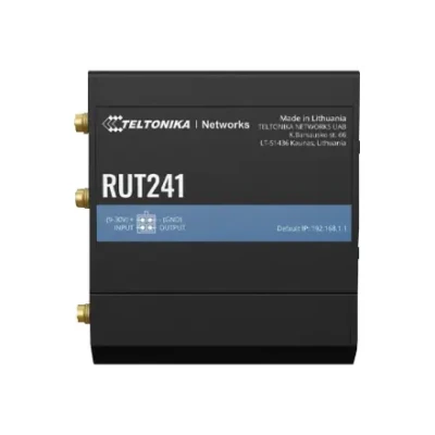 LTE maršrutētājs  |  RUT241  |  802.11n  |  10 / 100 Mbit / s  |  Ethernet LAN (RJ-45) porti 2  |  Mesh atbalsts Nē  |  MU-MiMO Nē  |  2G / 3G / 4G  |  Antenas veids 2 x SMA LTE, 1 x RP-SMA WiFi  |  0