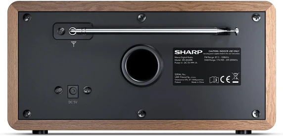 Sharp DR-450(BR) Цифровое радио, FM / DAB / DAB+, Bluetooth 4.2, Функция будильника, Коричневый  |  Sharp  |  Цифровое радио  |  DR-450(BR)  |  Bluetooth  |  Коричневый
