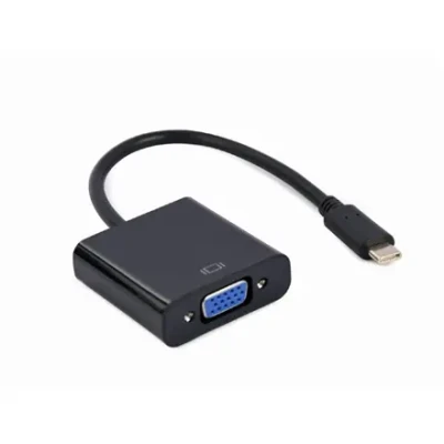 Cablexpert  |  USB Type-C uz VGA adaptera kabelis  |  A-CM-VGAF-01  |  Melns  |  USB Type-C  |  VGA  |  0.15 m