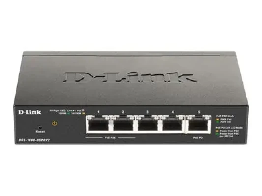 D-Link  |  5-Port Gigabit PoE Smart Managed Switch and PoE Extender  |  DGS-1100-05PDV2  |  Web managed  |  Desktop  |  Power supply type External