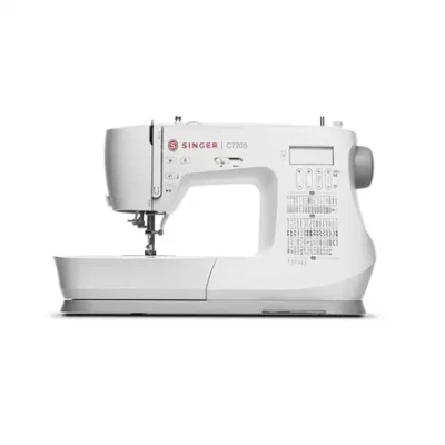 Singer  |  Sewing Machine  |  C7205  |  Number of stitches 200  |  Number of buttonholes 8  |  White