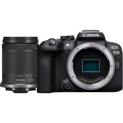 Canon  |  D.CAM EOS R10 RF-S 18-150 IS STM EU26  |  Megapikseļi 24.2 MP  |  Attēla stabilizators  |  ISO jutība (maks.) 32000  |  Wi-Fi  |  Video ieraksts  |  Rokas režīms  |  CMOS  |  Melns