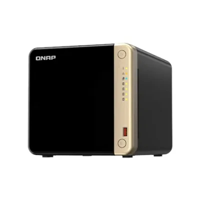 QNAP  |  4-Bay desktop NAS  |  TS-464-8G  |  Intel Celeron  |  N5095 4-core  |  Processor frequency 2.9 GHz  |  8 GB