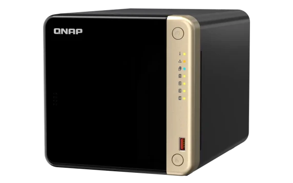 QNAP  |  4-Bay desktop NAS  |  TS-464-8G  |  Intel Celeron  |  N5095 4-core  |  Processor frequency 2.9 GHz  |  8 GB