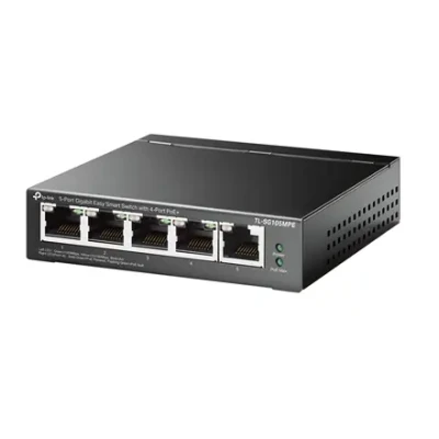 TP-LINK  |  5-Port Gigabit Easy Smart Switch with 4-Port PoE+  |  TL-SG105MPE  |  Managed L2  |  Desktop  |  60 month(s)