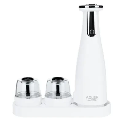 Adler  |  Electric Salt and pepper grinder  |  AD 4449w  |  Housing material ABS plastic  |  7 W  |  Lithium  |  Matte White