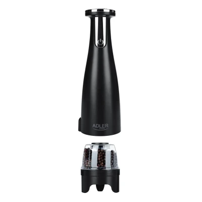 Adler  |  Electric Salt and pepper grinder  |  AD 4449b  |  Housing material ABS plastic  |  7 W  |  Lithium  |  Matte Black