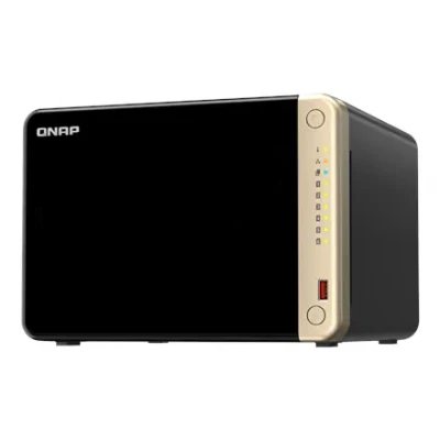 QNAP  |  6-Bay desktop NAS  |  TS-664-8G  |  Intel Celeron  |  N5095 4-core  |  Processor frequency 2.9 GHz  |  8 GB  |  DDR4