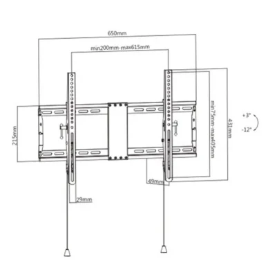 Gembird  |  Wall mount  |  Tilt  |  37-80 "  |  Maximum weight (capacity) 70 kg  |  Black