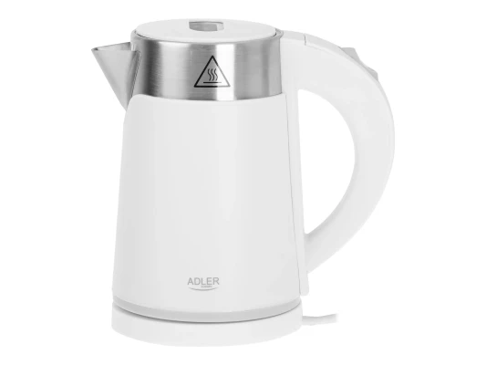Adler  |  Kettle  |  AD 1372  |  Electric  |  800 W  |  0.6 L  |  Plastic / Stainless steel  |  360° rotational base  |  White