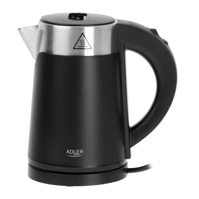 Adler  |  Kettle  |  AD 1372  |  Electric  |  800 W  |  0.6 L  |  Plastic / Stainless steel  |  360° rotational base  |  Black