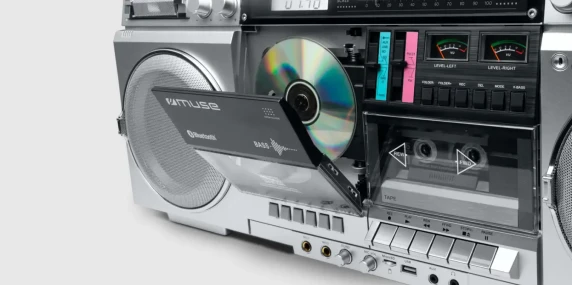 Muse  |  Ghetto Blasters  |  M-380 GBS  |  AUX ieeja  |  Bluetooth  |  Kasetes atskaņotājs  |  CD atskaņotājs