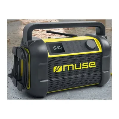 Muse  |  M-928 BTY  |  Радио динамик для рабочего места  |  Водонепроницаемый  |  Bluetooth  |  Черный / Желтый  |  Портативный  |  Беспроводное соединение