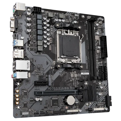 Gigabyte  |  A620M S2H 1.0 M / B  |  Processor family AMD  |  Processor socket AM5  |  DDR5 DIMM  |  Memory slots 2  |  Supported hard disk drive interfaces 	SATA, M.2  |  Number of SATA connectors 4  |  Chipset AMD A620  |  Micro ATX
