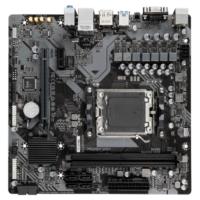 Gigabyte  |  A620M S2H 1.0 M / B  |  Processor family AMD  |  Processor socket AM5  |  DDR5 DIMM  |  Memory slots 2  |  Supported hard disk drive interfaces 	SATA, M.2  |  Number of SATA connectors 4  |  Chipset AMD A620  |  Micro ATX