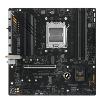 Asus  |  TUF GAMING A620M-PLUS WIFI  |  Processor family AMD  |  Processor socket AM5  |  DDR5 DIMM  |  Memory slots 4  |  Supported hard disk drive interfaces 	SATA, M.2  |  Number of SATA connectors 4  |  Chipset AMD A620  |  Micro-ATX