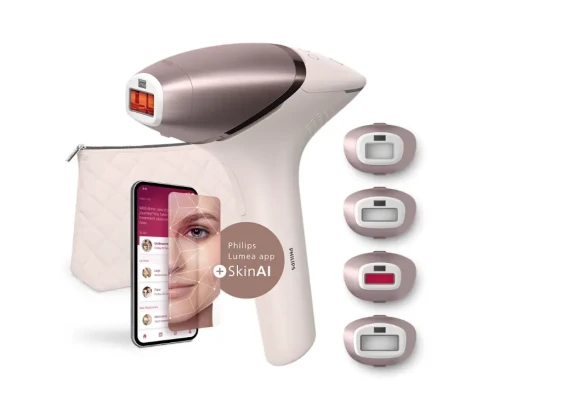 Philips Lumea 9900 Series IPL фотоэпилятор | BRI977/00 | SenseIQ | 5 уровней интенсивности | Розовый
