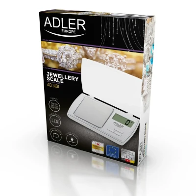Adler  |  Precision scale  |  AD 3161  |  Maximum weight (capacity) 0.5 kg  |  Accuracy 0.01 g  |  White