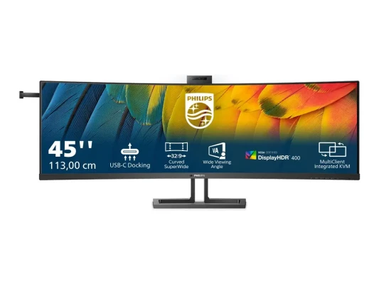 Philips  |  Curved Business Monito  |  45B1U6900CH / 00  |  44.5 "  |  VA  |  QHD  |  32:9  |  60 Hz  |  4 ms  |  5120 x 1440  |  450 cd / m²  |  HDMI ports quantity 2