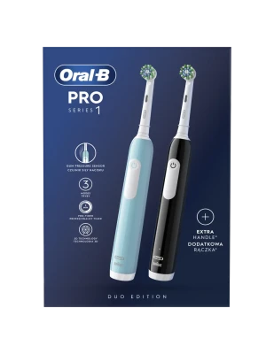 Oral-B  |  Electric Toothbrush  |  Pro Series 1 Duo  |  Rechargeable  |  For adults  |  Number of brush heads included 2  |  Number of teeth brushing modes 3  |  Blue / Black