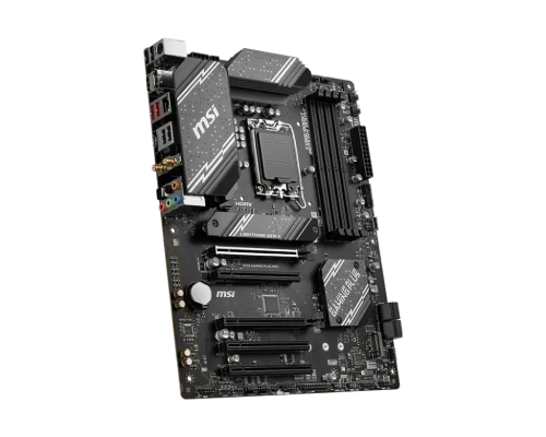 MSI  |  B760 GAMING PLUS WIFI  |  Processor family Intel  |  Processor socket LGA1700  |  DDR5  |  Memory slots 4  |  Supported hard disk drive interfaces 	SATA, M.2  |  Number of SATA connectors 4  |  Chipset Intel B760  |  ATX
