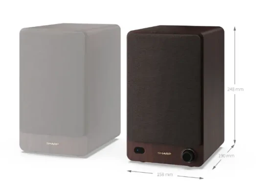 Sharp CP-SS30(BR) полочные колонки | 60 Вт RMS | Bluetooth 5.3 | USB | Оптический вход | AUX | RCA | Коричневые
