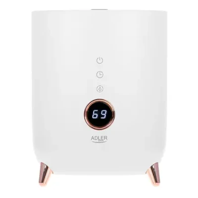 Adler  |  AD 7972  |  Humidifier  |  23 W  |  Water tank capacity 4 L  |  Suitable for rooms up to 35 m²  |  Ultrasonic  |  Humidification capacity 150-300 ml / hr  |  White