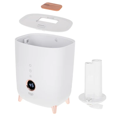 Adler  |  AD 7972  |  Humidifier  |  23 W  |  Water tank capacity 4 L  |  Suitable for rooms up to 35 m²  |  Ultrasonic  |  Humidification capacity 150-300 ml / hr  |  White