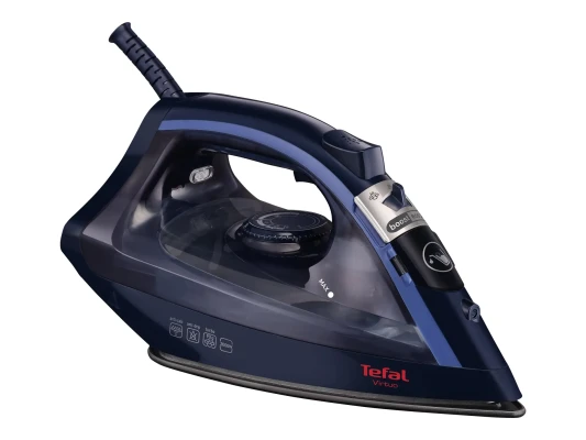 TEFAL  |  FV1713E0 Virtuo  |  Паровой утюг  |  2000 Вт  |  ёмкость водяного бака 200 мл  |  Непрерывная подача пара 24 г / мин  |  Темно-синий